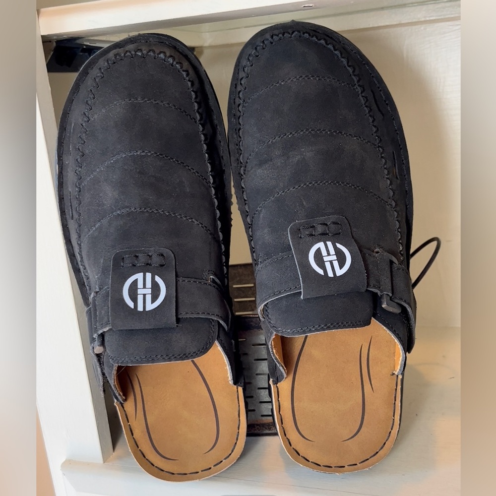 JEBUKTXE Men’s Leather Slip On Clogs Sandals Size 10.5 - Picture 5 of 11